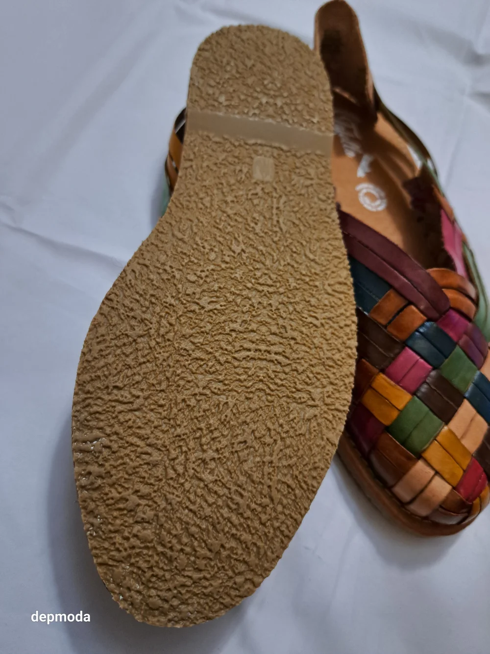 New Without Box Mexican Handwoven Multicolor Leather Flats Huarache Size 8